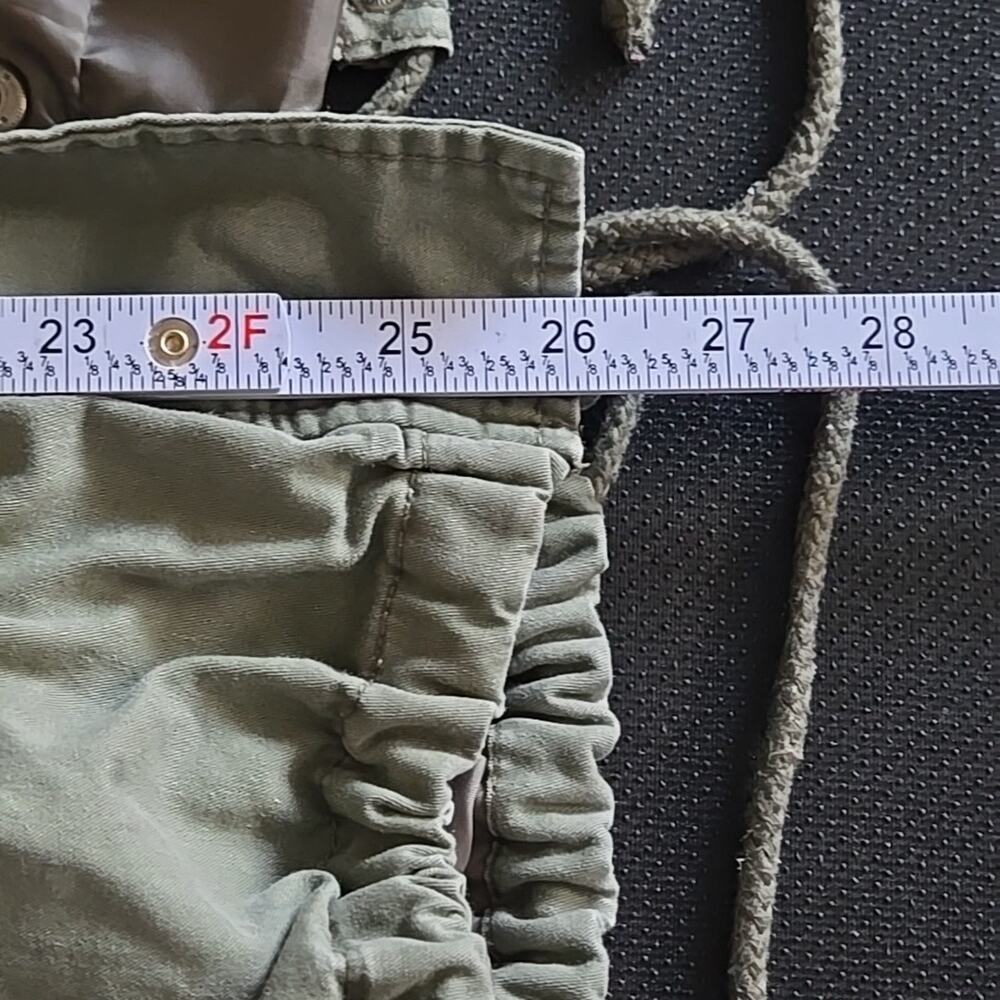 Ambiance Utility Jacket Army Green Size L Cotton Shell Zip Button Pockets - Picture 7 of 8
